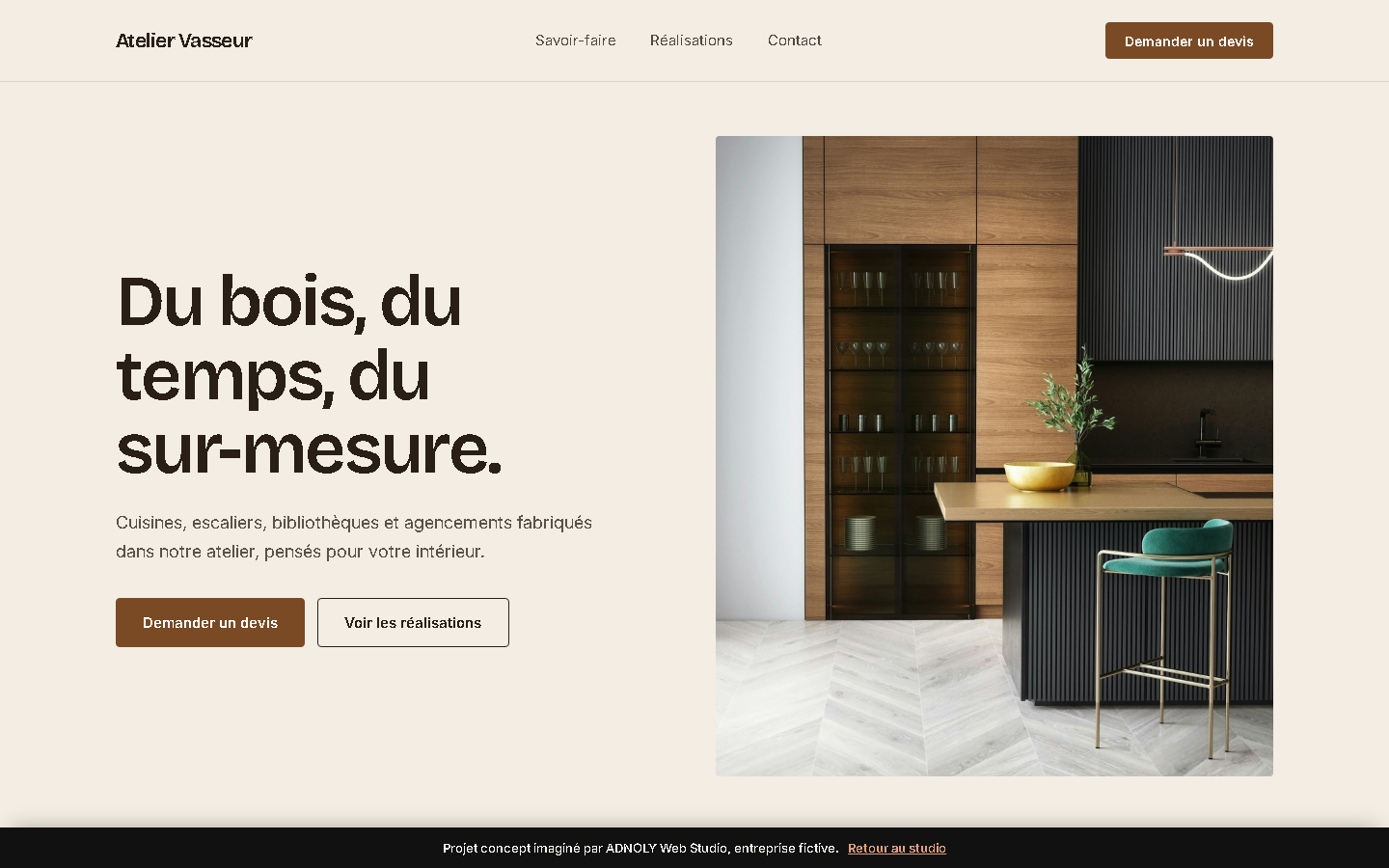 Capture du site concept Atelier Vasseur