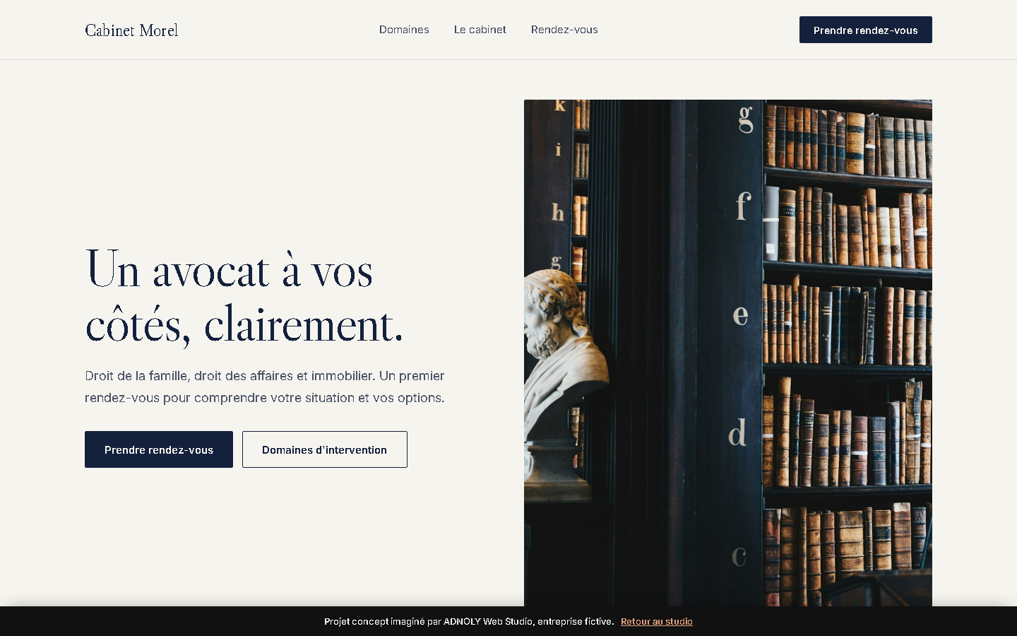 Capture du site concept Cabinet Morel
